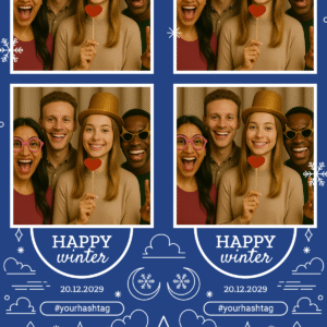 Winter photo booth template