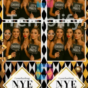 Nye party photo booth template