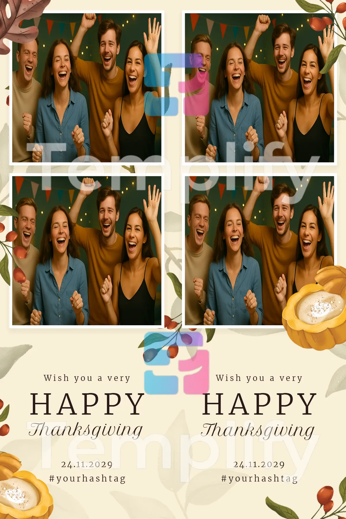 Thanksgiving photo booth template