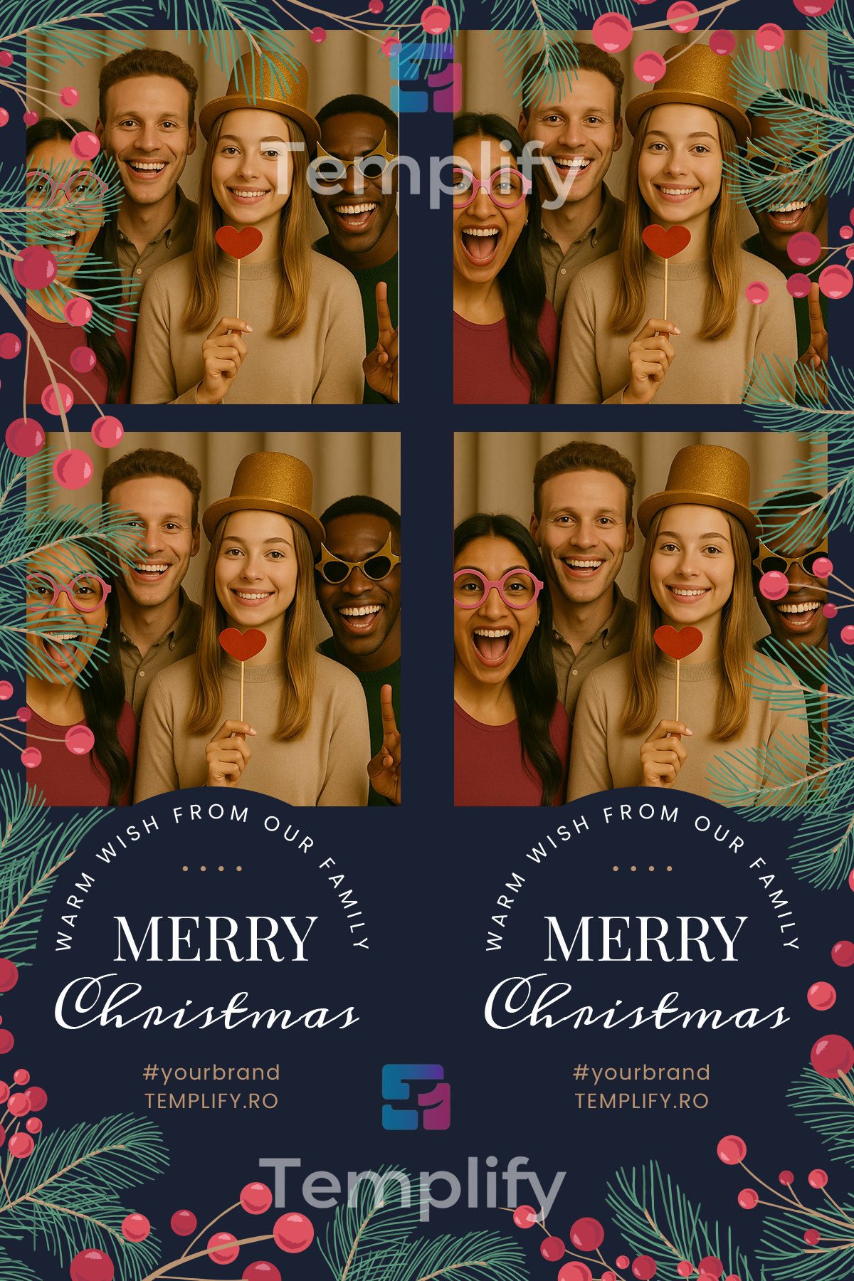Christmas photo best booth template