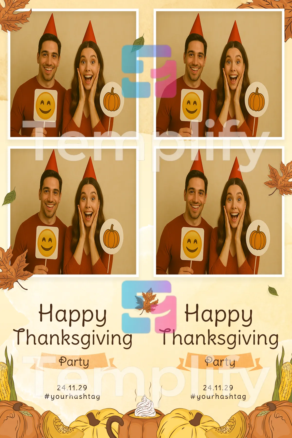 Thanksgiving photo booth template