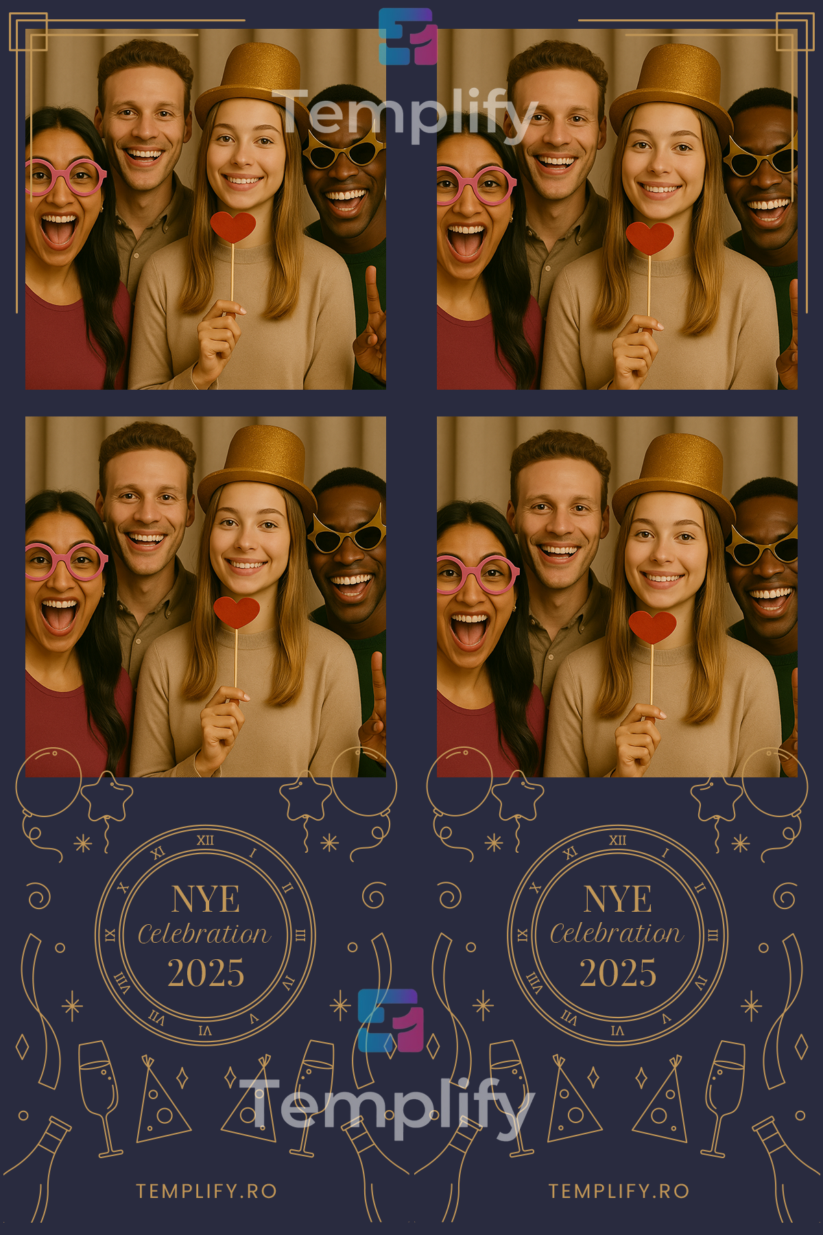 Ornate nye photo booth template