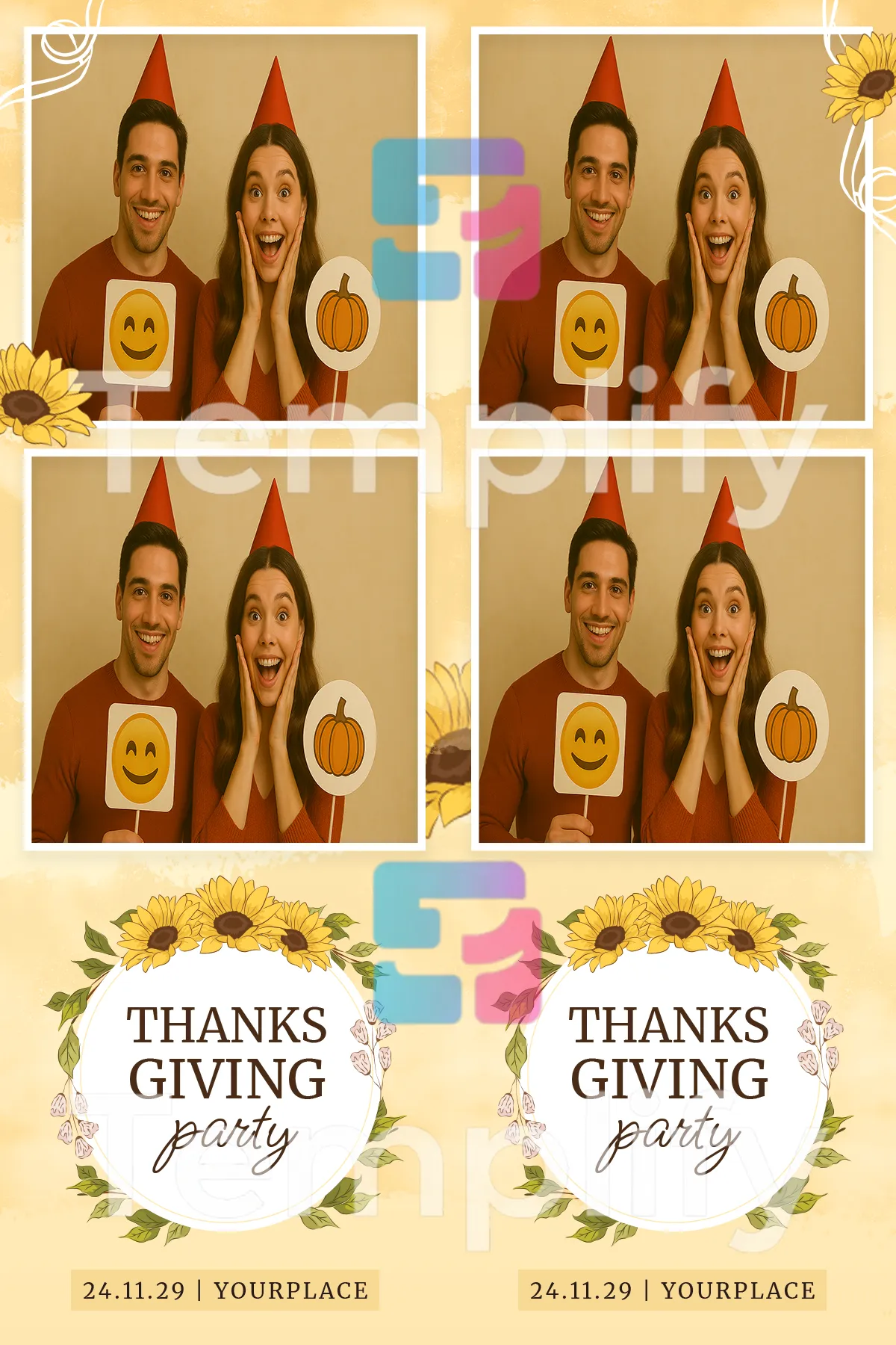 Thanksgiving photo booth template