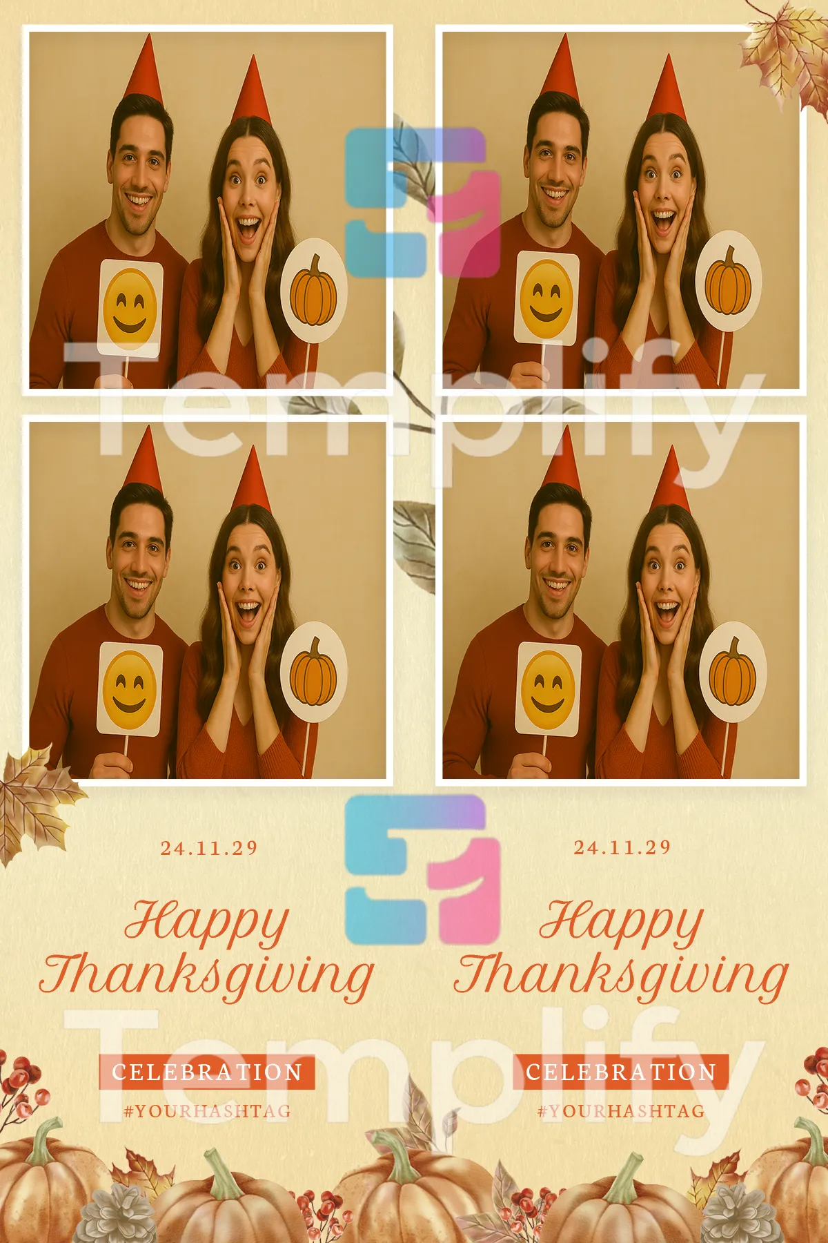 Thanksgiving photo booth template