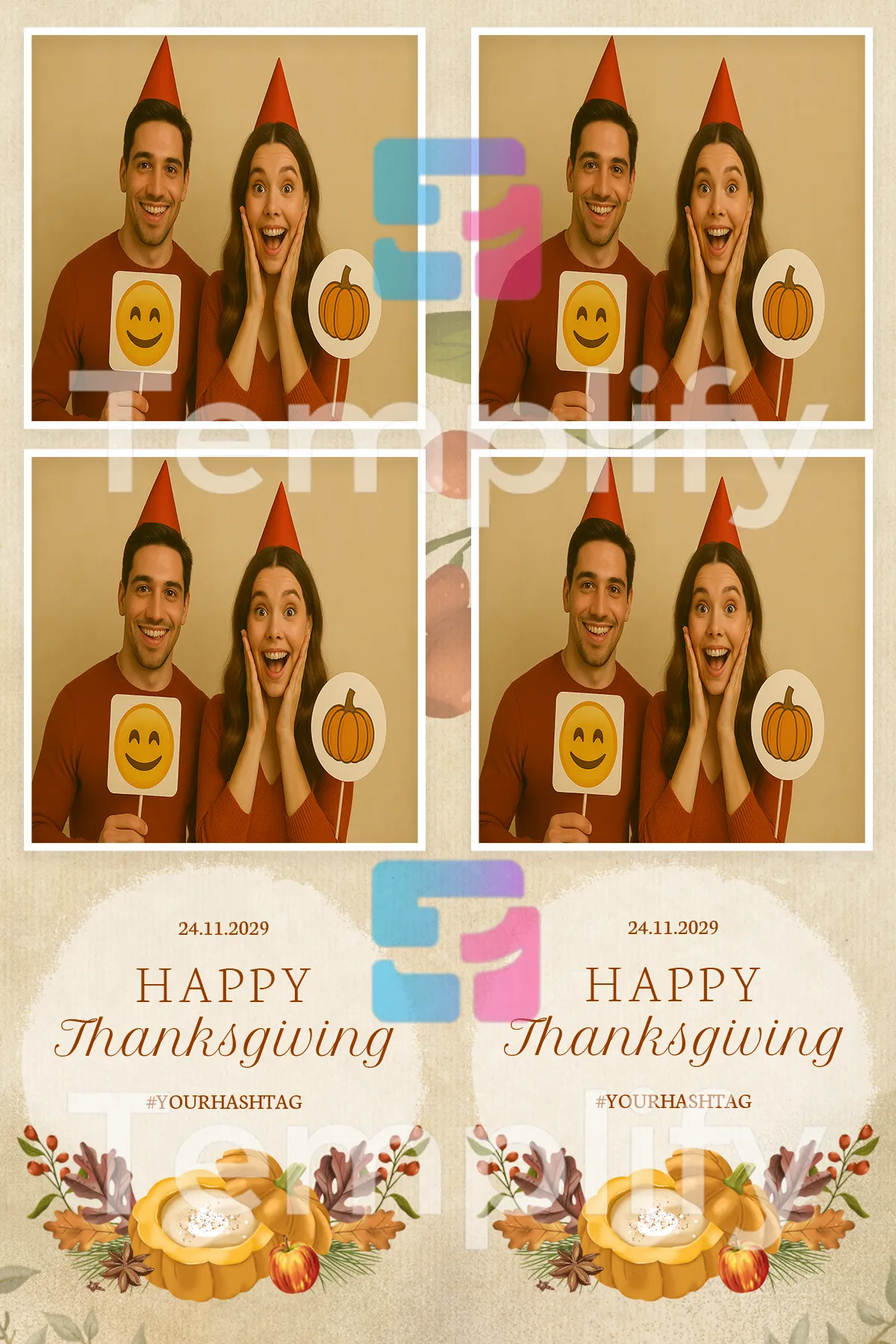 Thanksgiving photo booth template