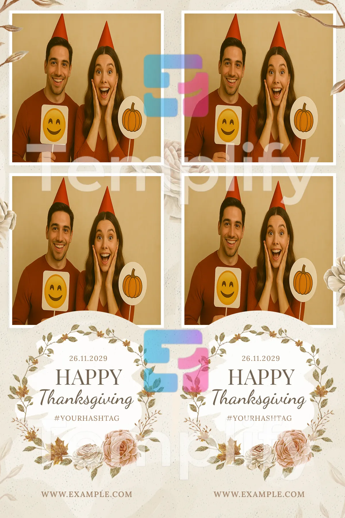 Thanksgiving photo booth template