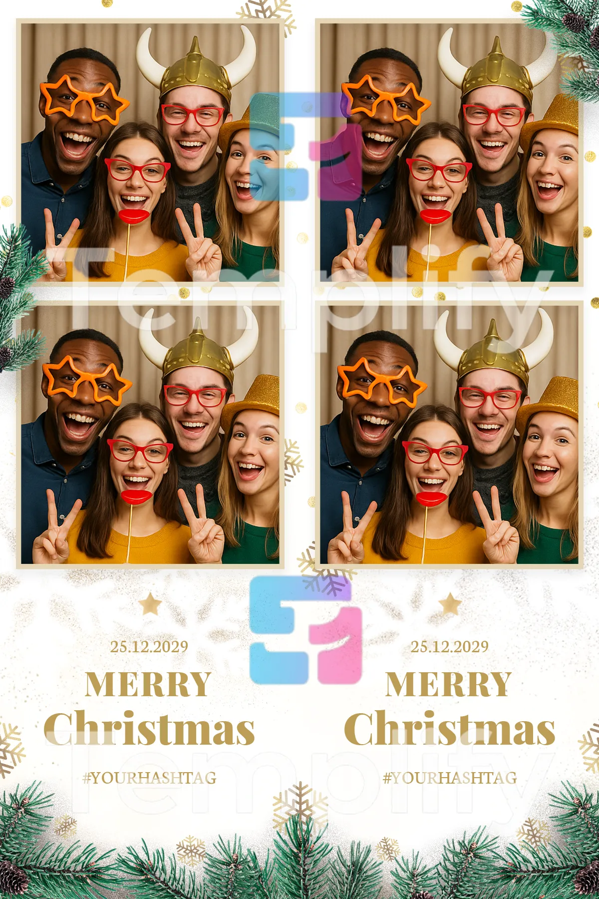 Christmas photo booth template