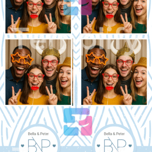 Woven blue photo booth template