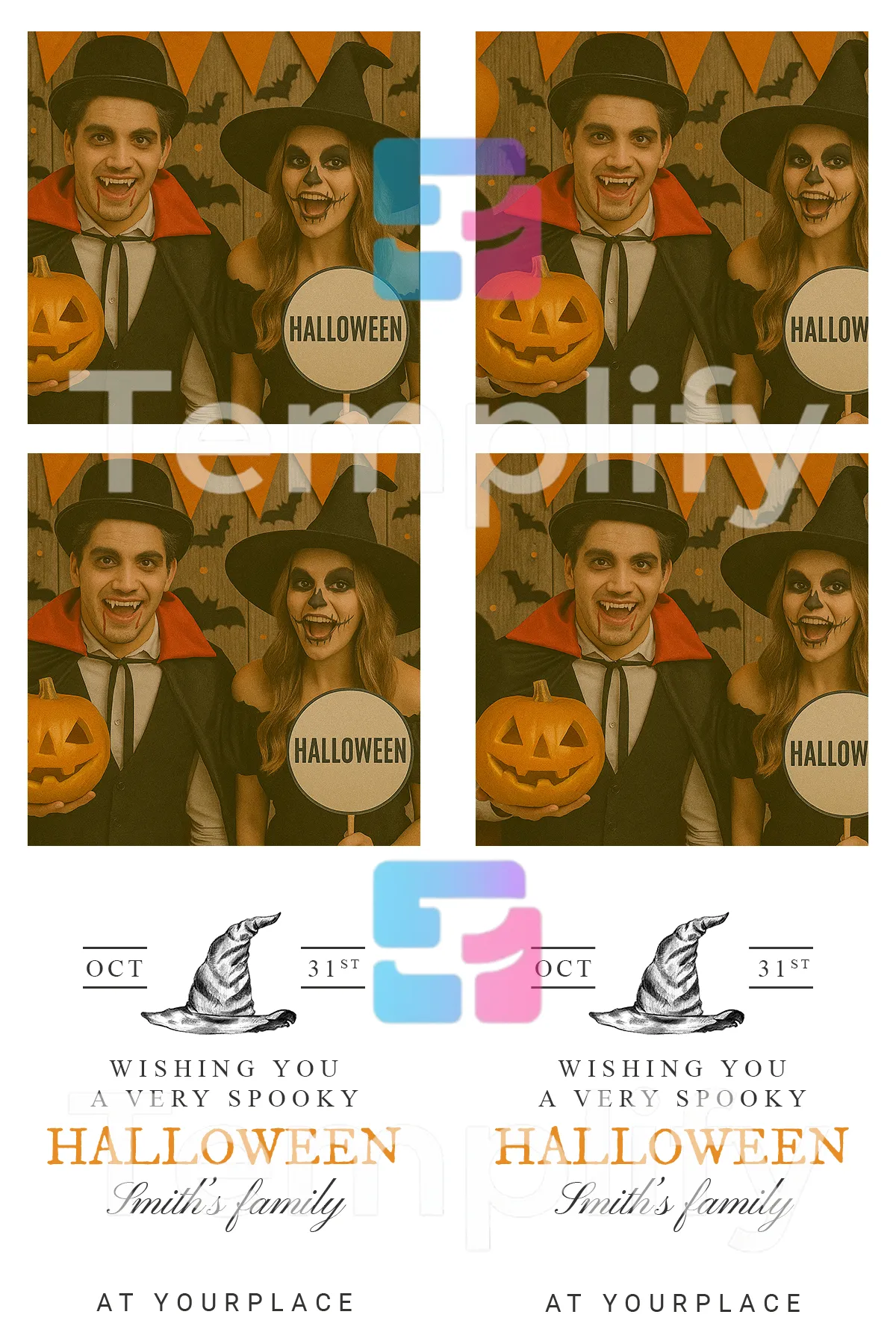 Minimal halloween photo booth template