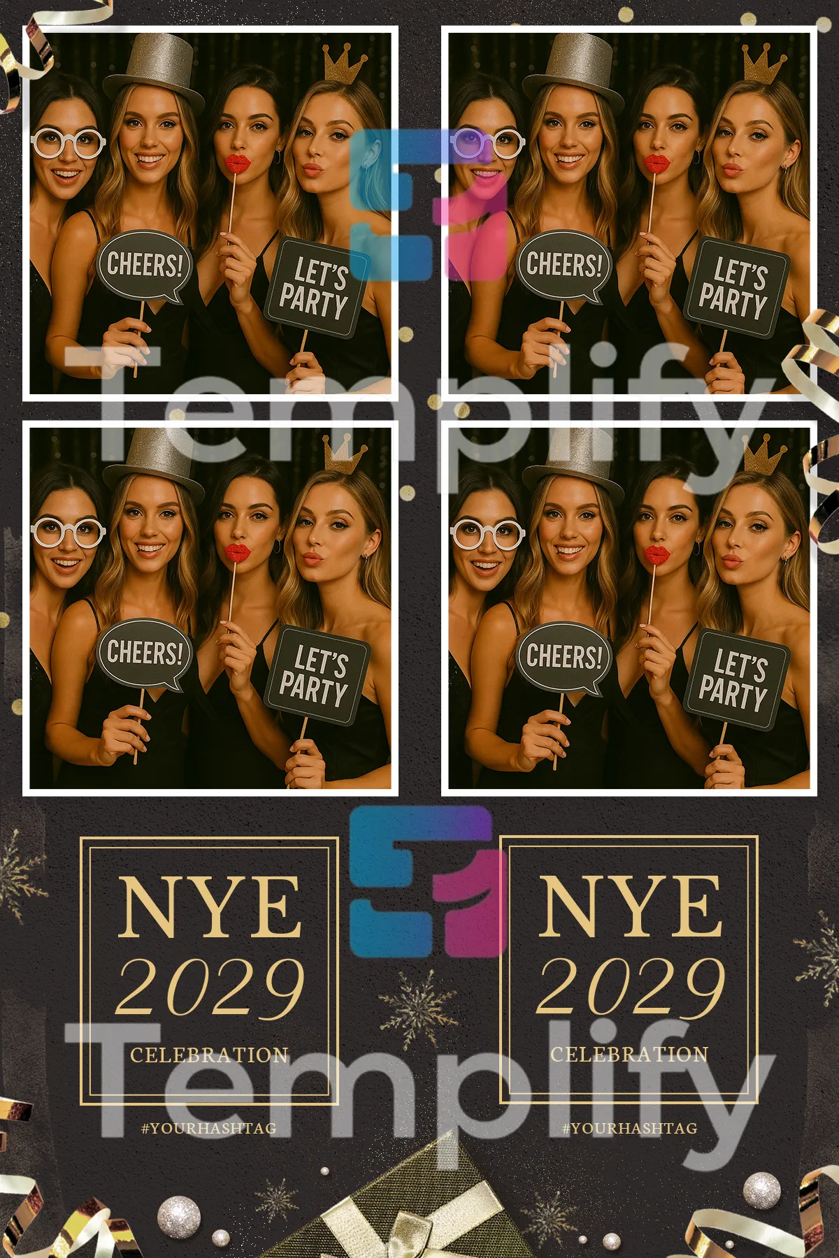 New year eve photo booth template