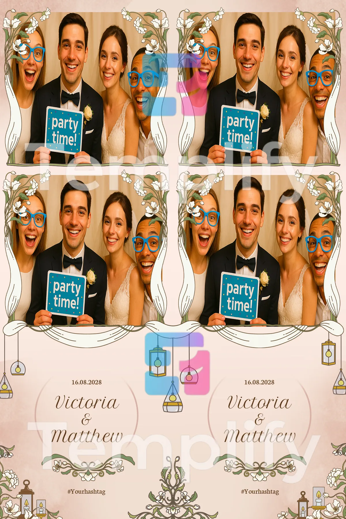 Jewish wedding photo booth template