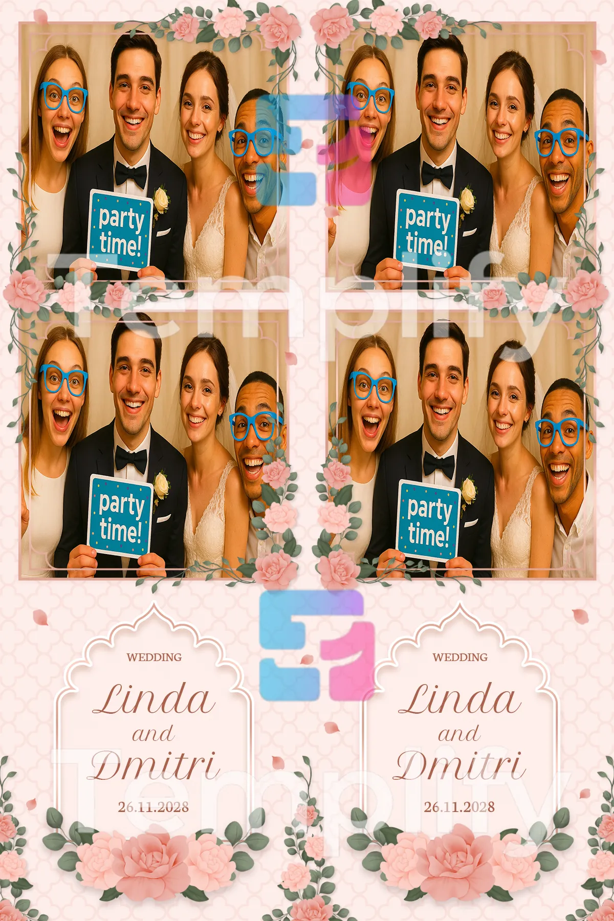 Islamic wedding photo booth template