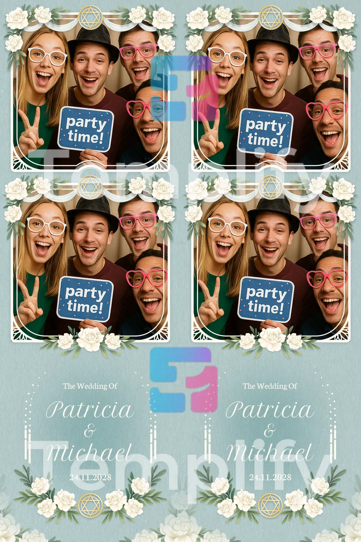 Jewish wedding photo booth template