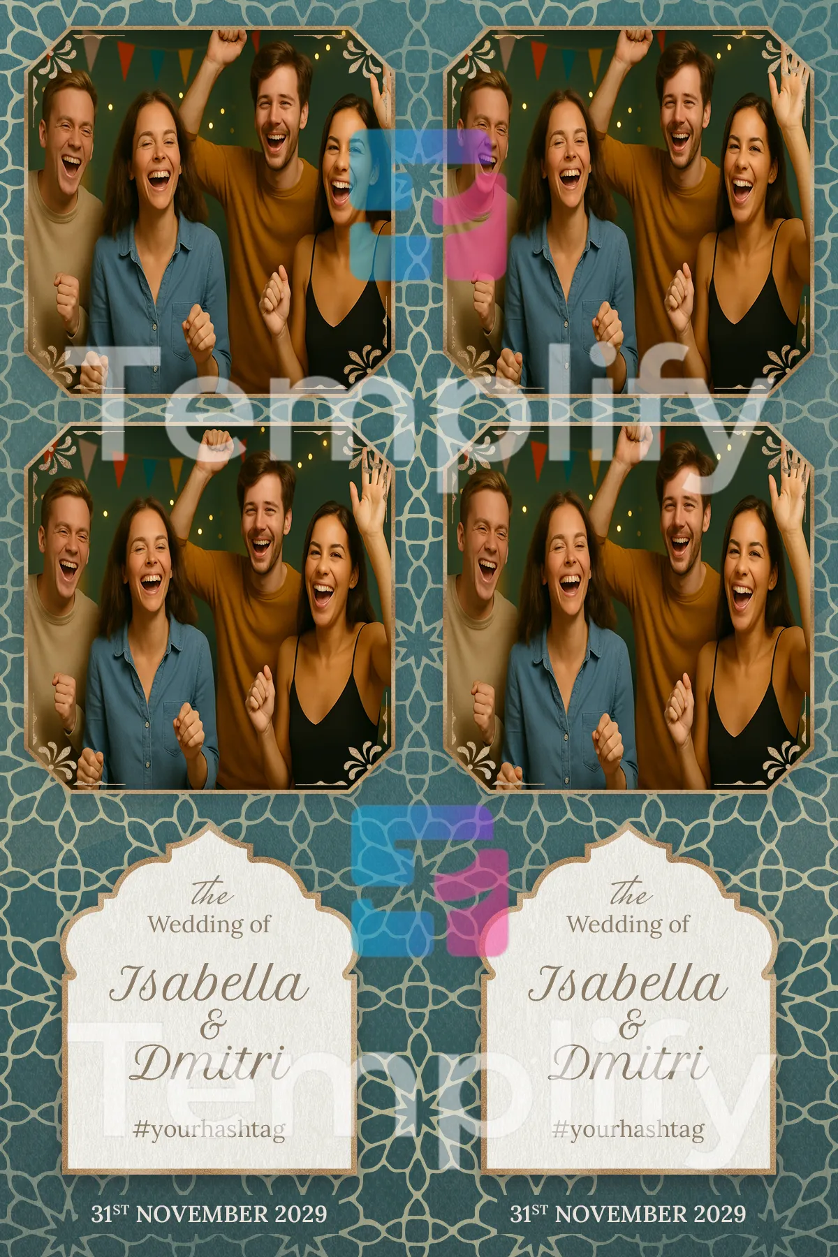 Islamic wedding photo booth template