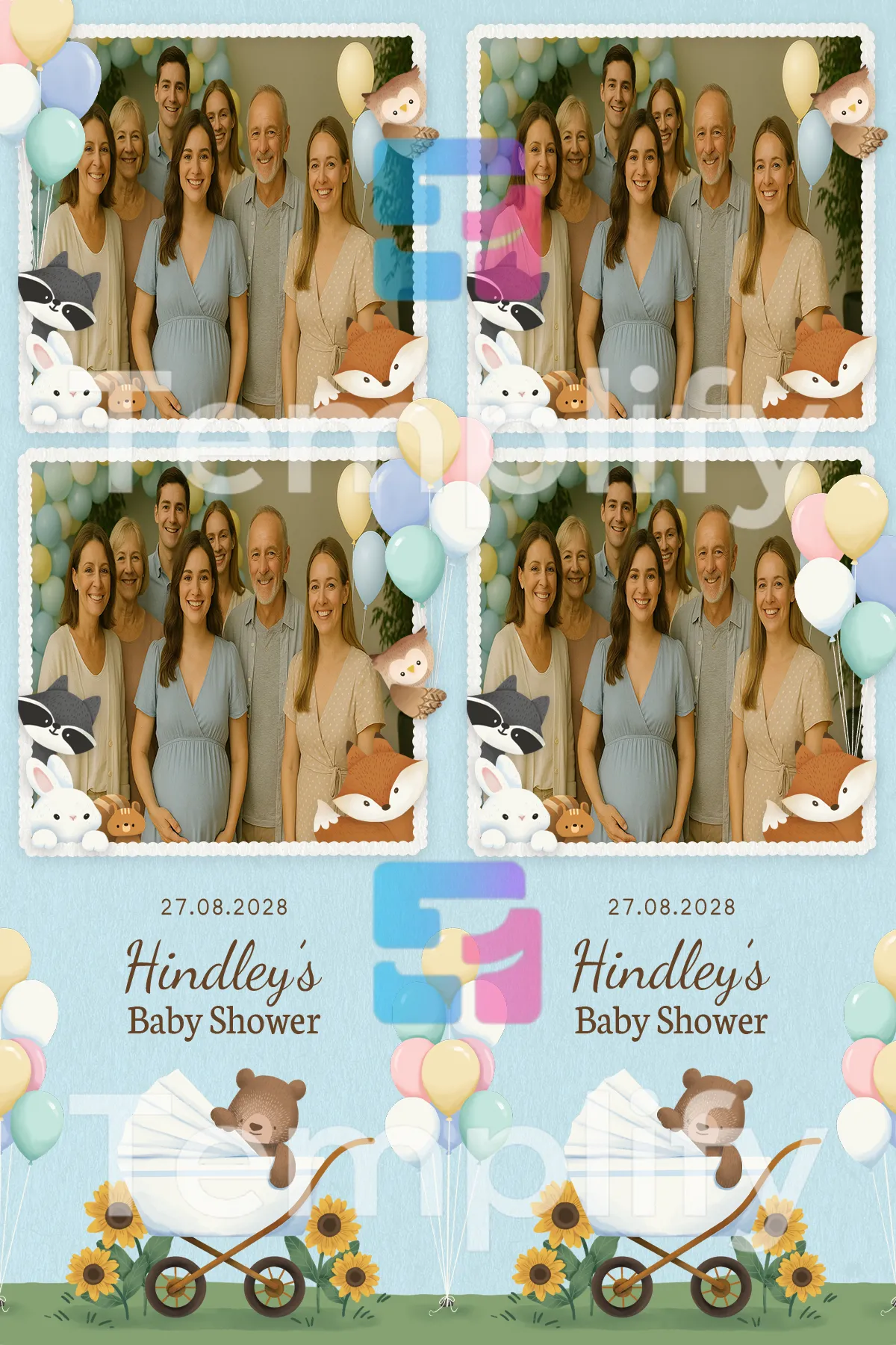Baby shower photo booth template