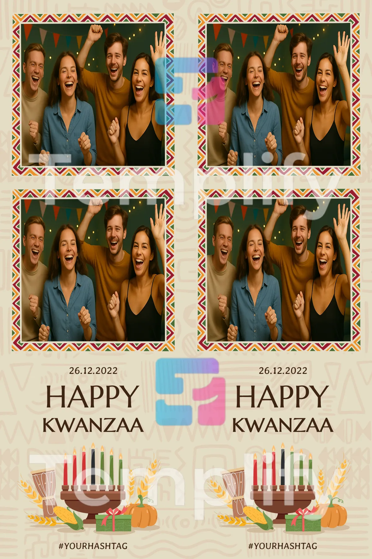 Kwanzaa photo booth template