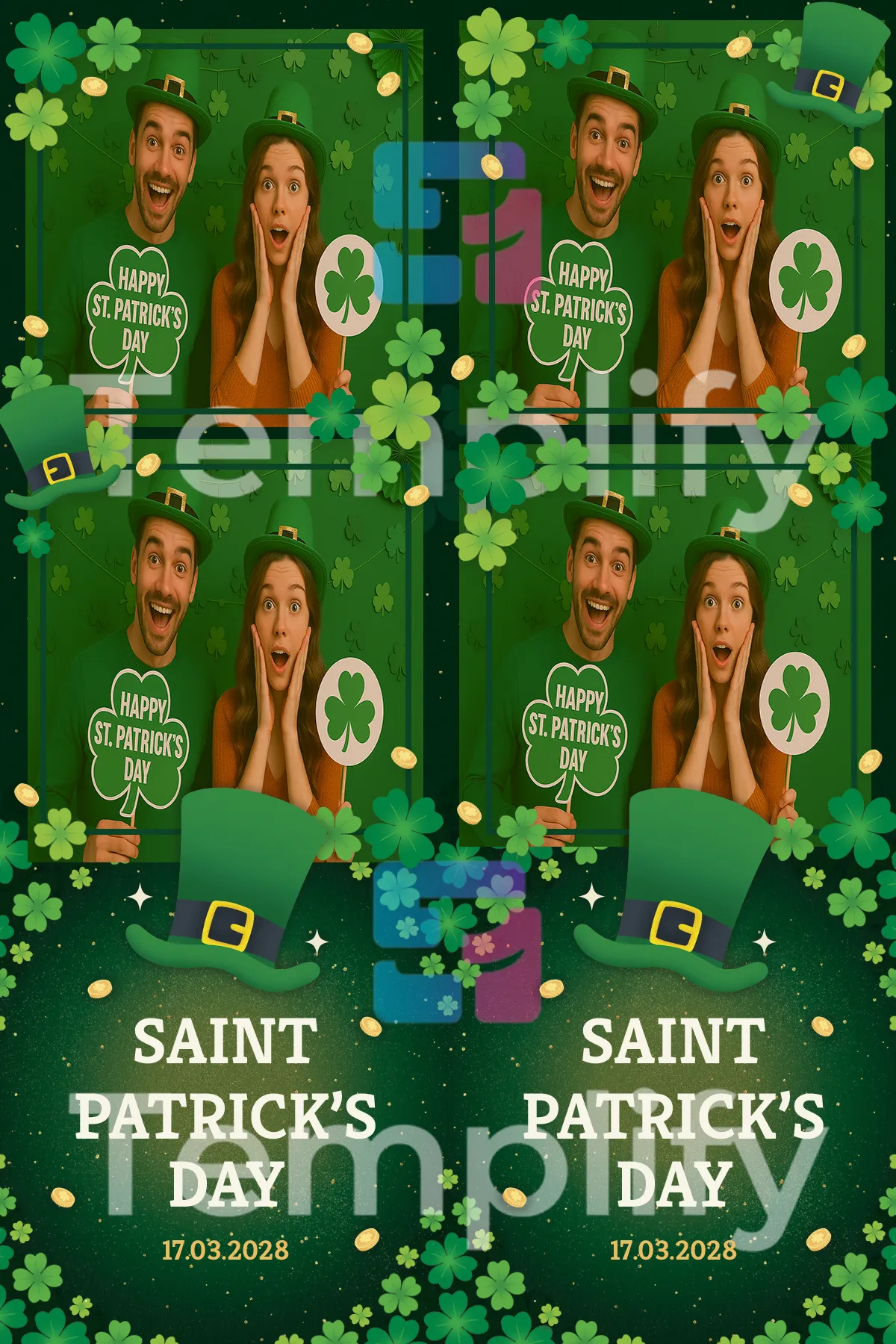 Saint patrick day photo booth template