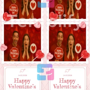 Valentine day photo booth template