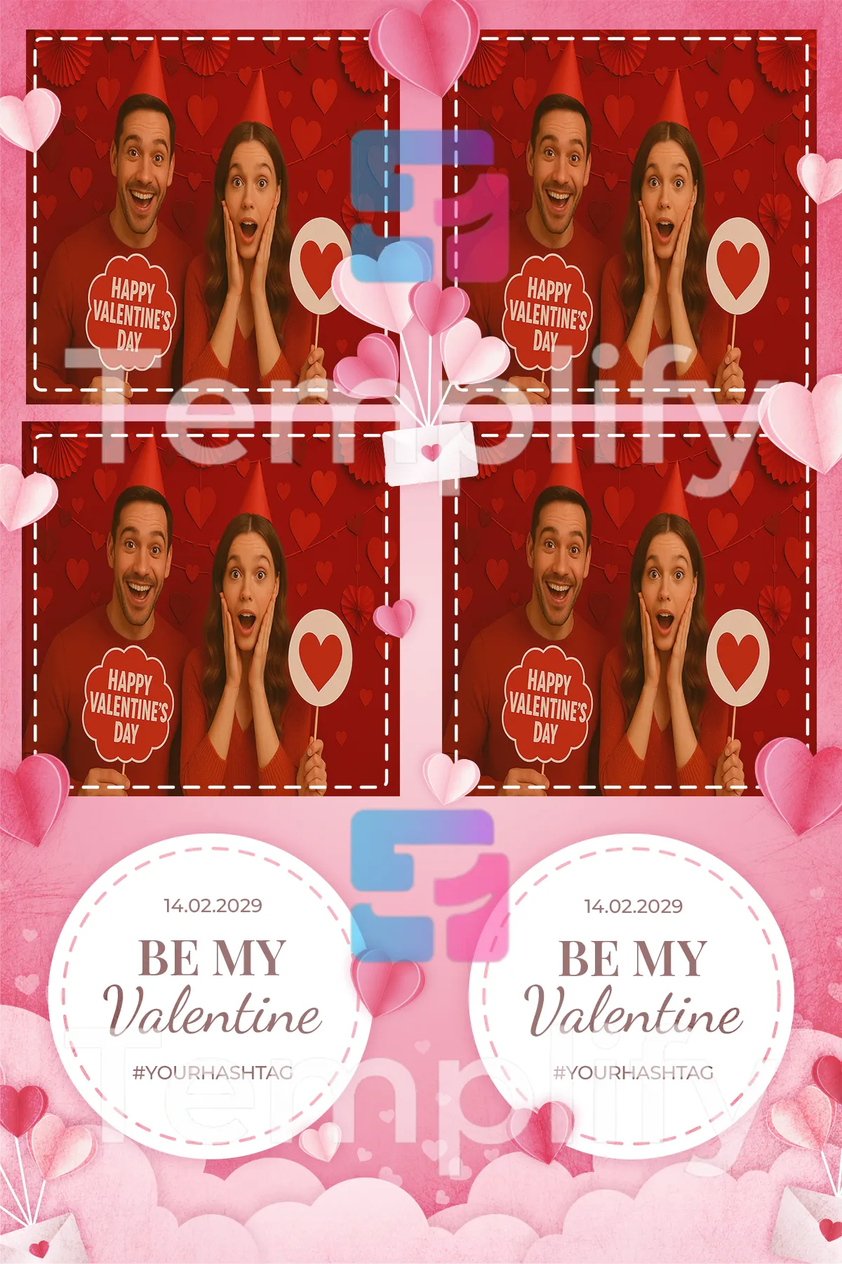Valentines day photo booth template
