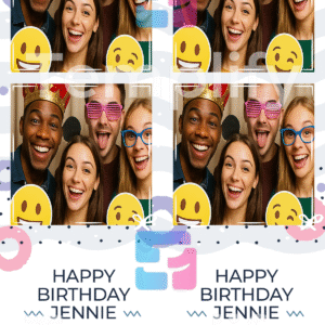 Birthday pastel photo booth template