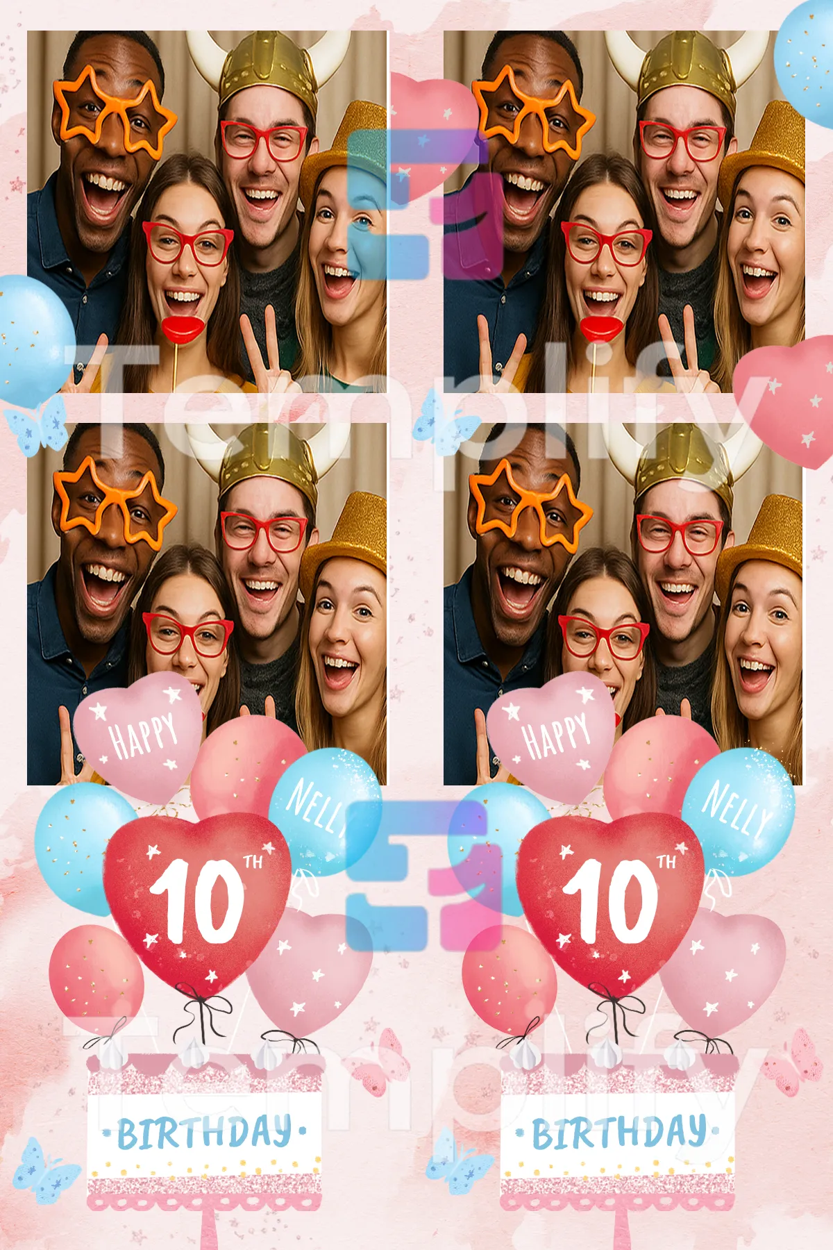 10th-birthday phot booth template