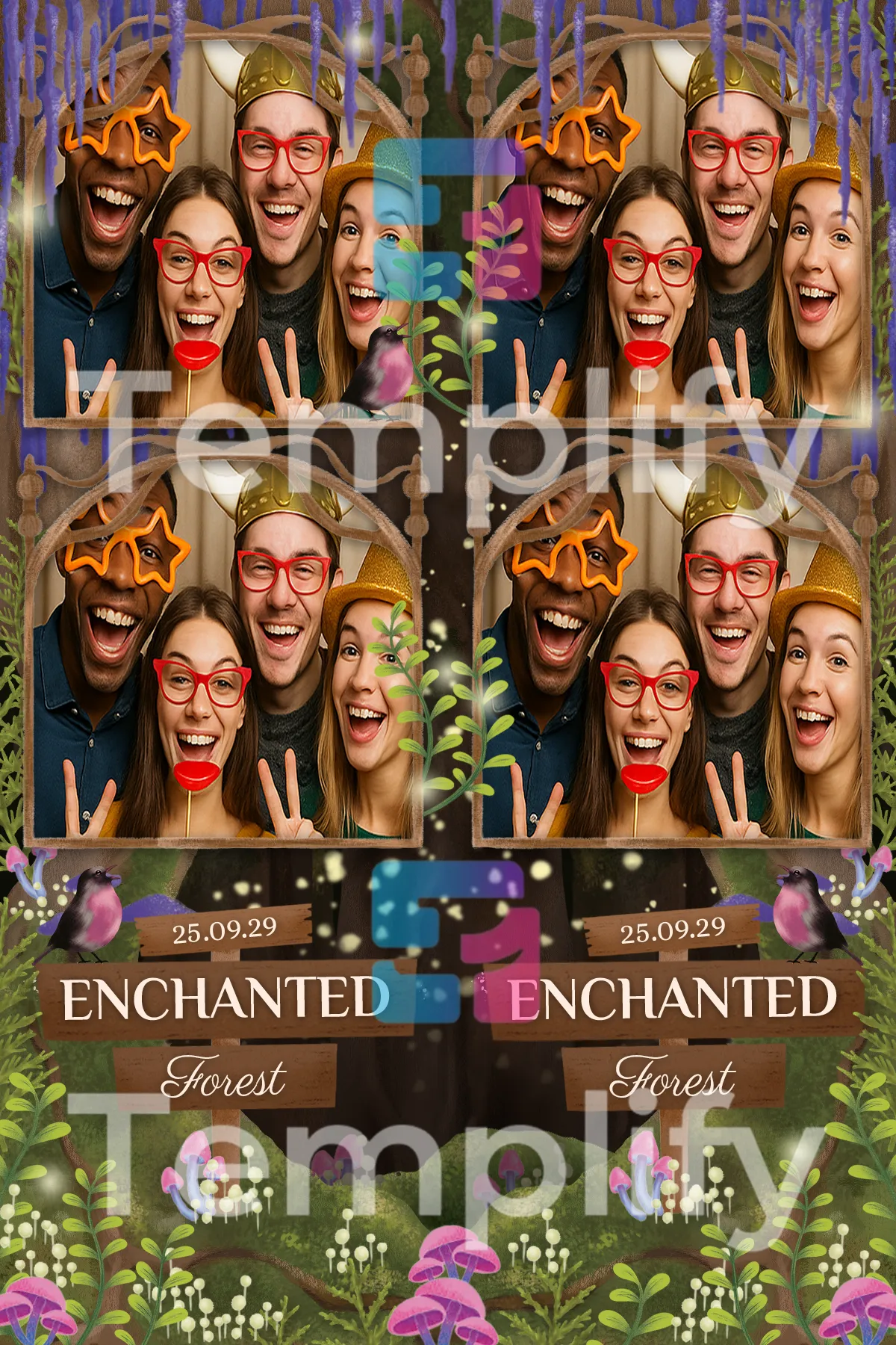 Enchanted forest photo booth template