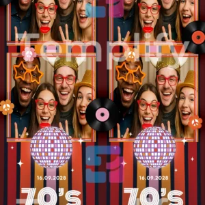 70s night photo booth template