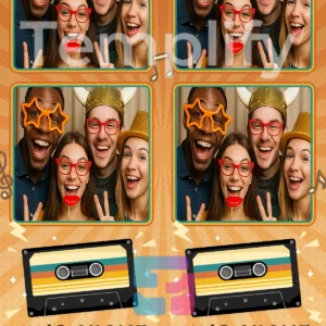 70s night photo booth template