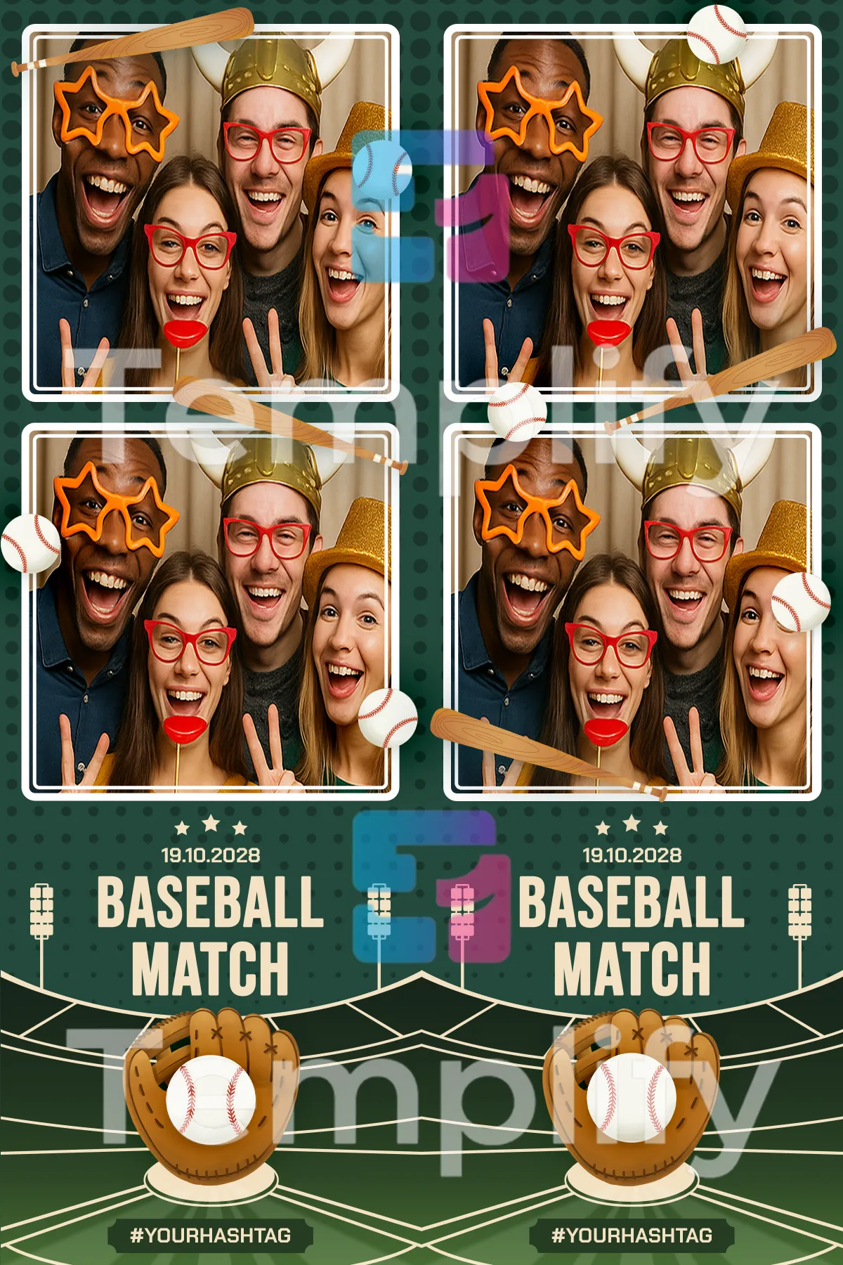 Baseball match photo booth