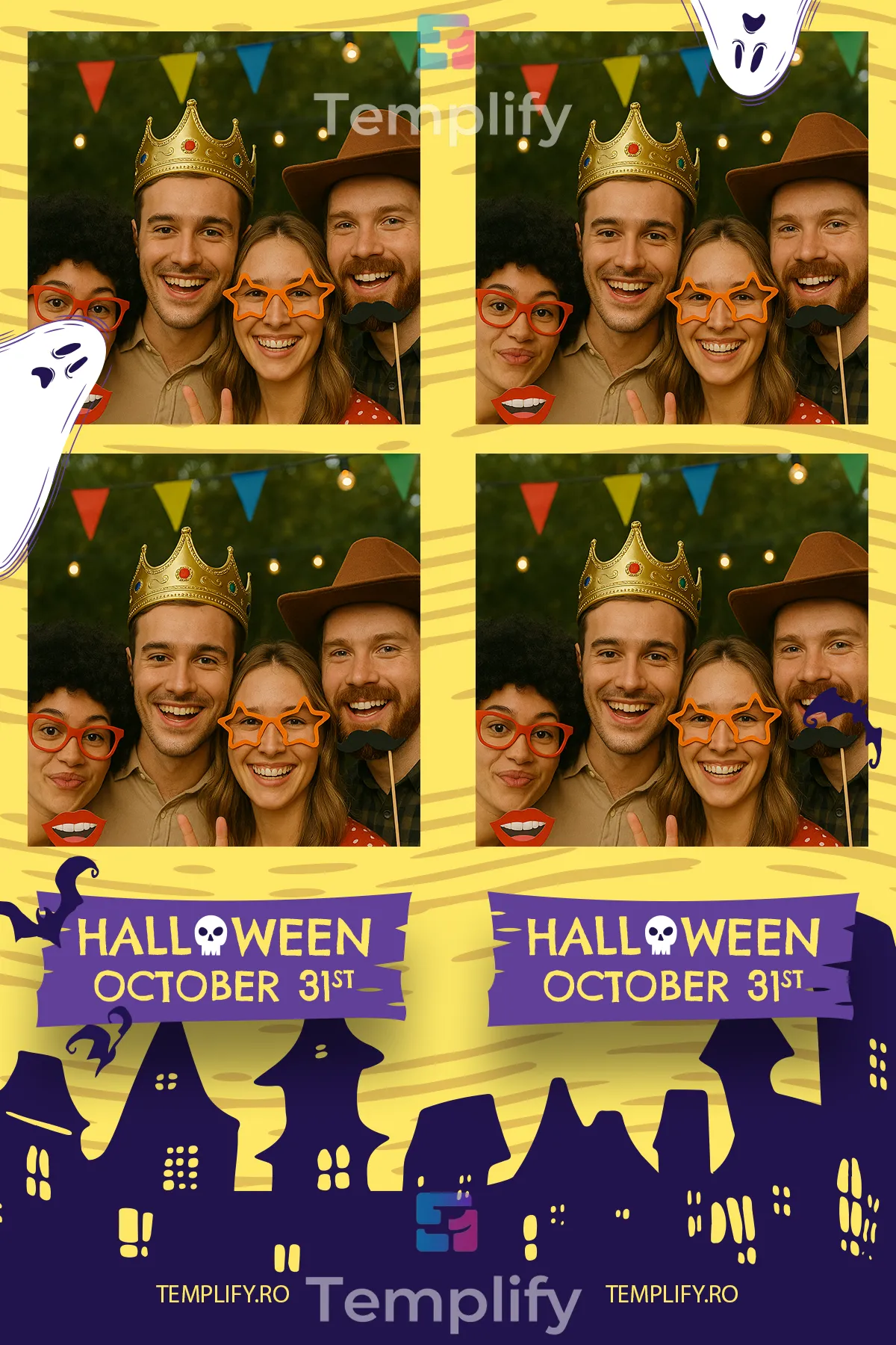 Wow halloween photo booth template