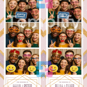Purple gold wedding photo booth template