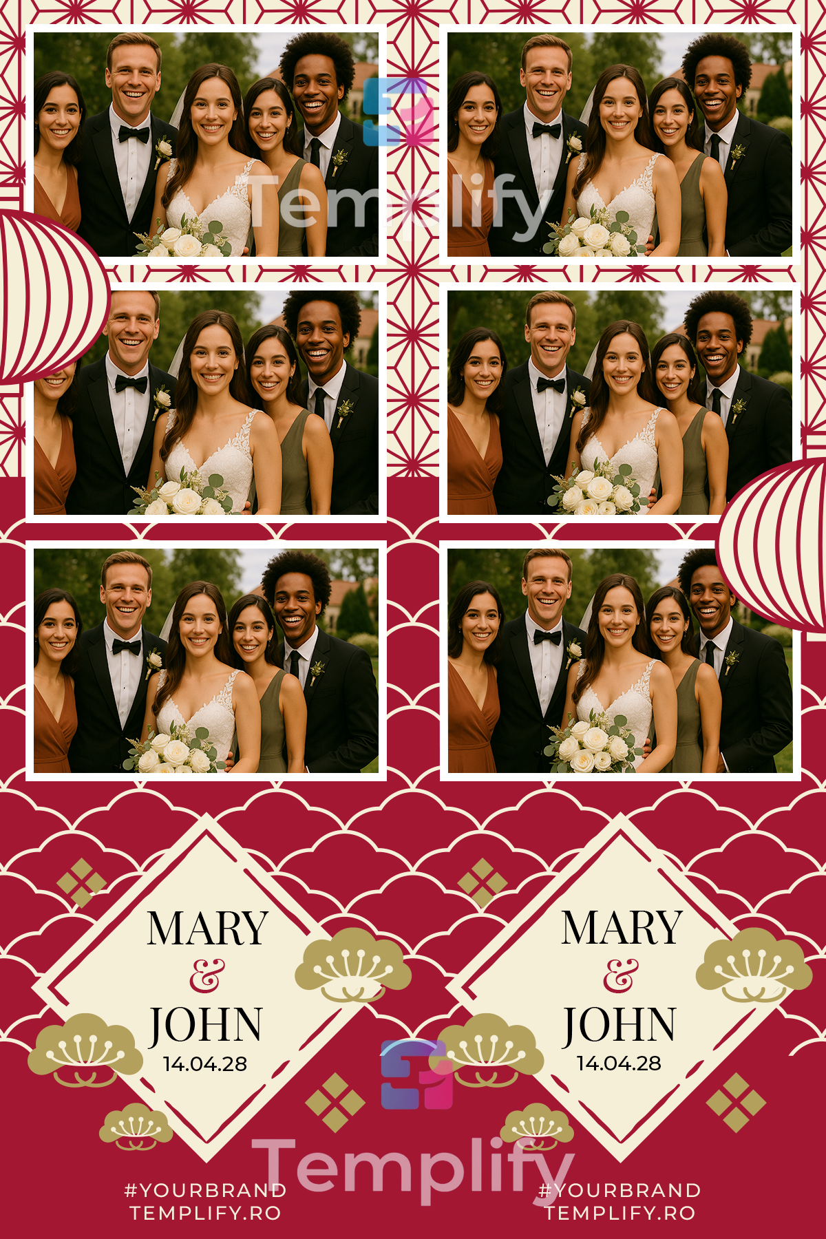 Chinese wedding photo booth template