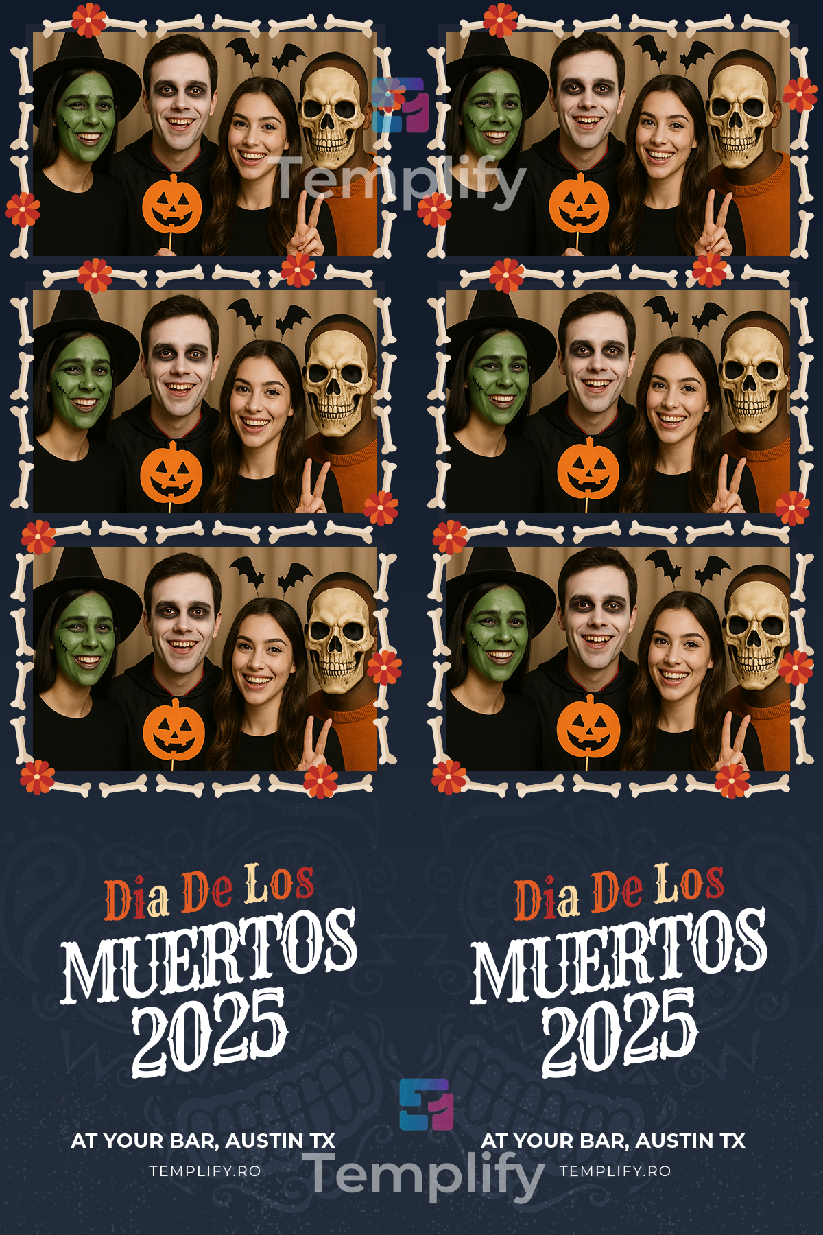 Dia de los muertos photo booth template