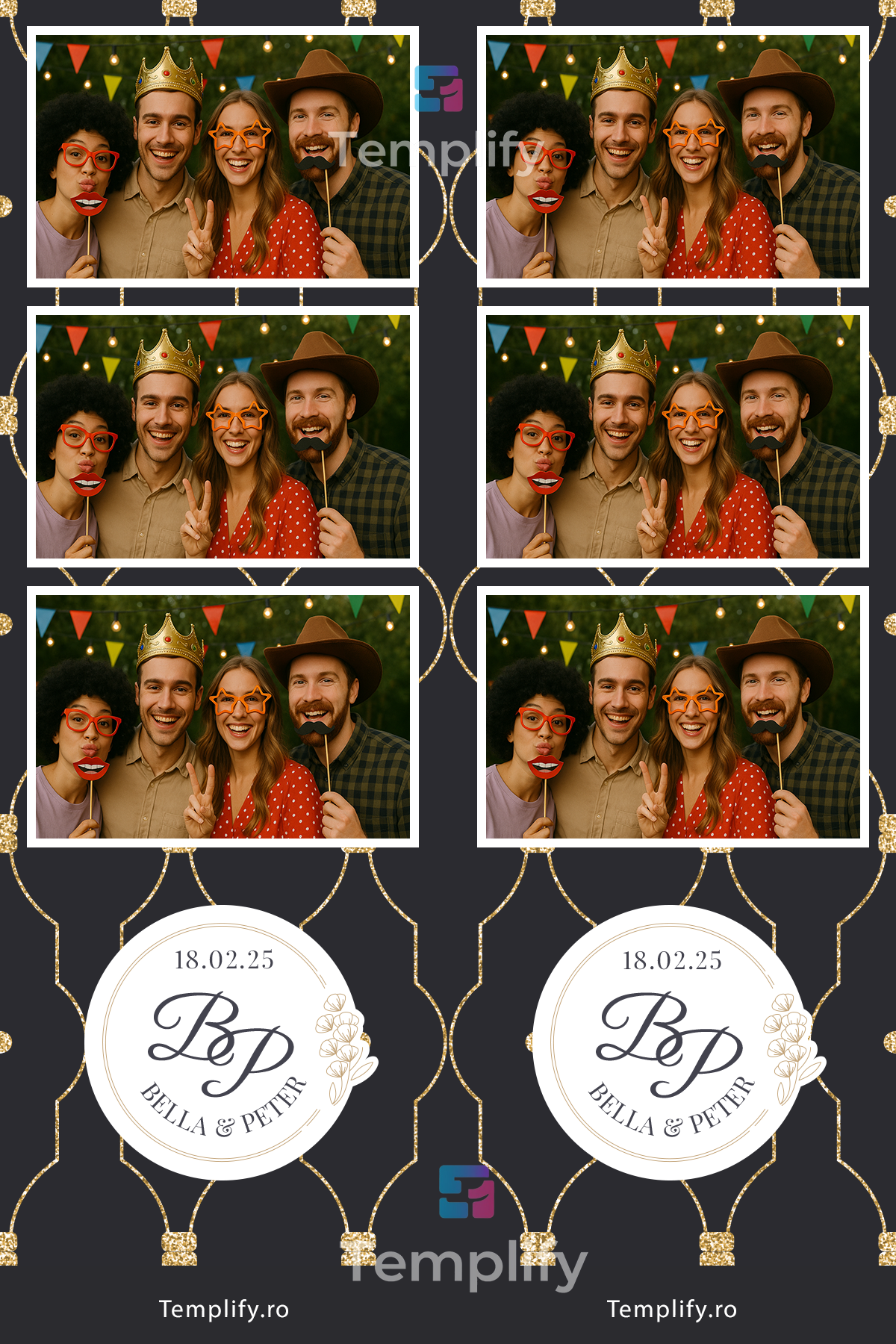 Deco wedding photo booth template