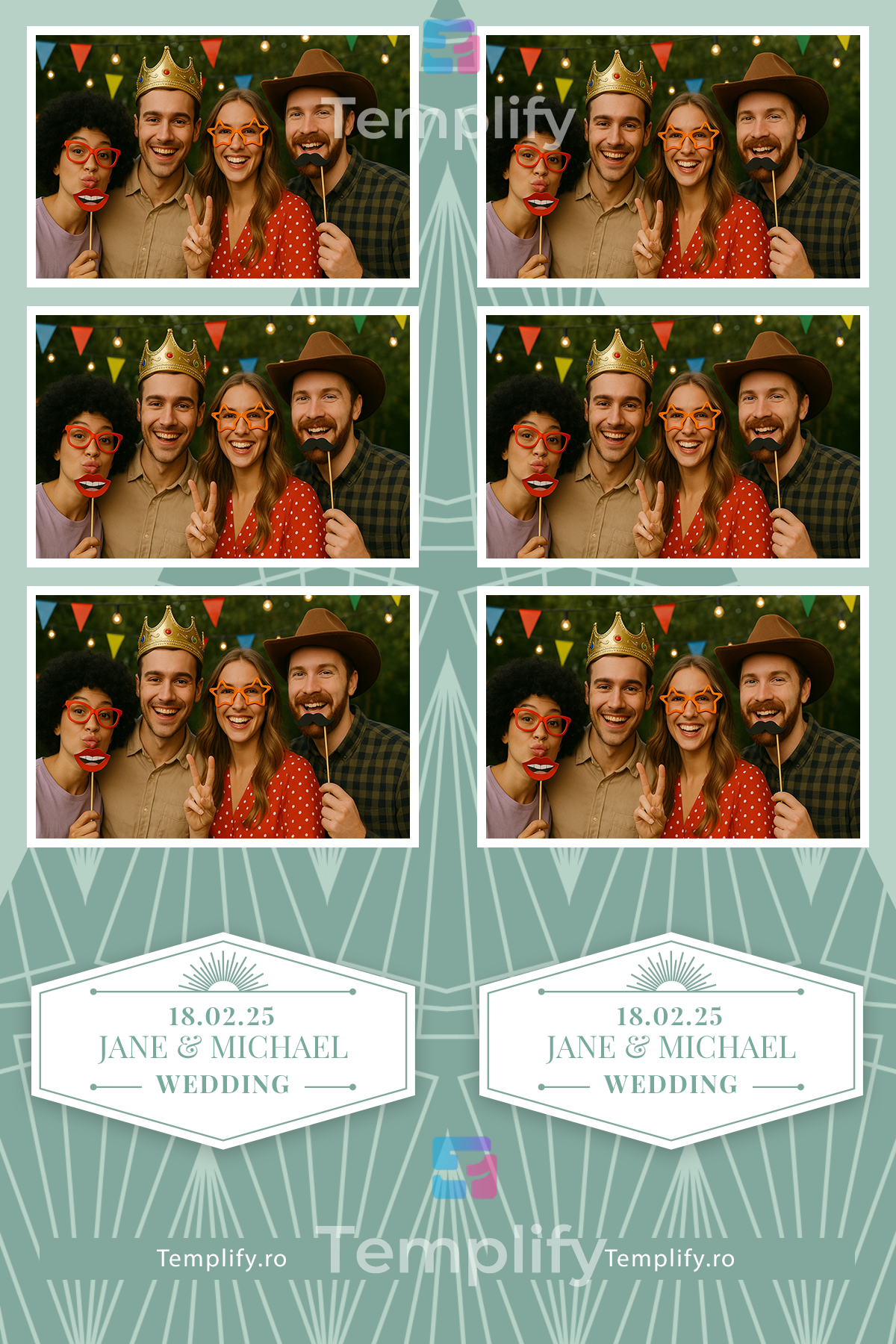 Peppermint wedding photo booth template