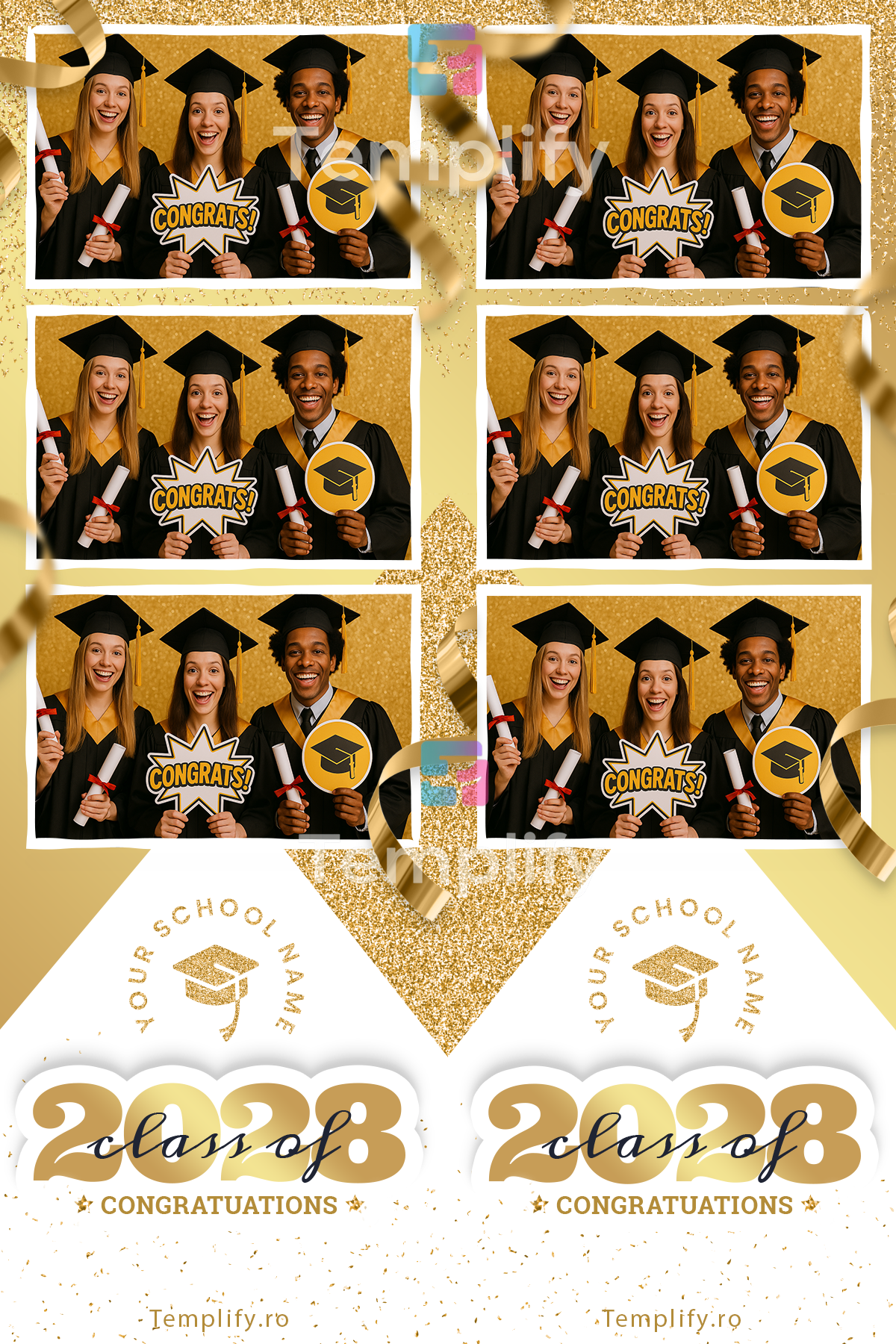 Graduation photo booth template
