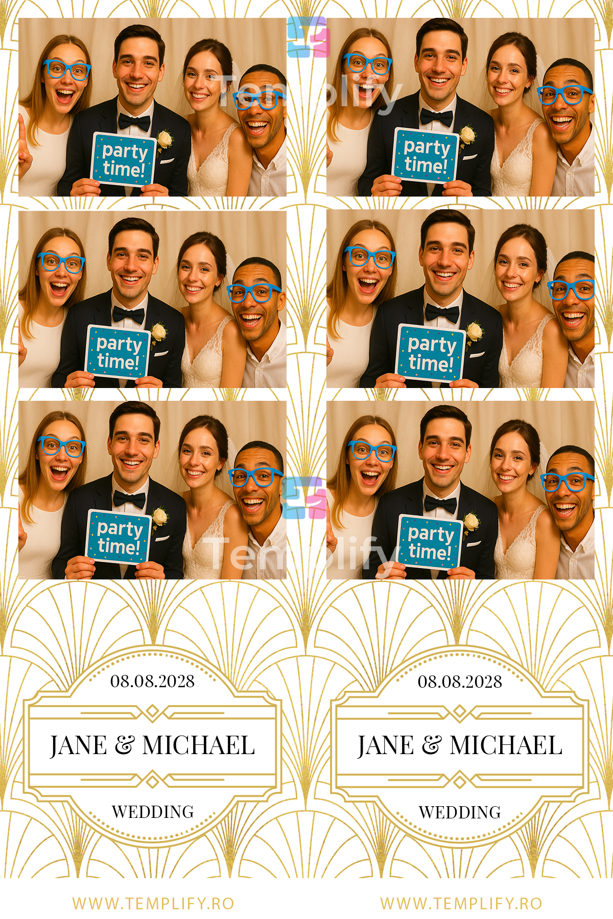 Art deco wedding photo booth template
