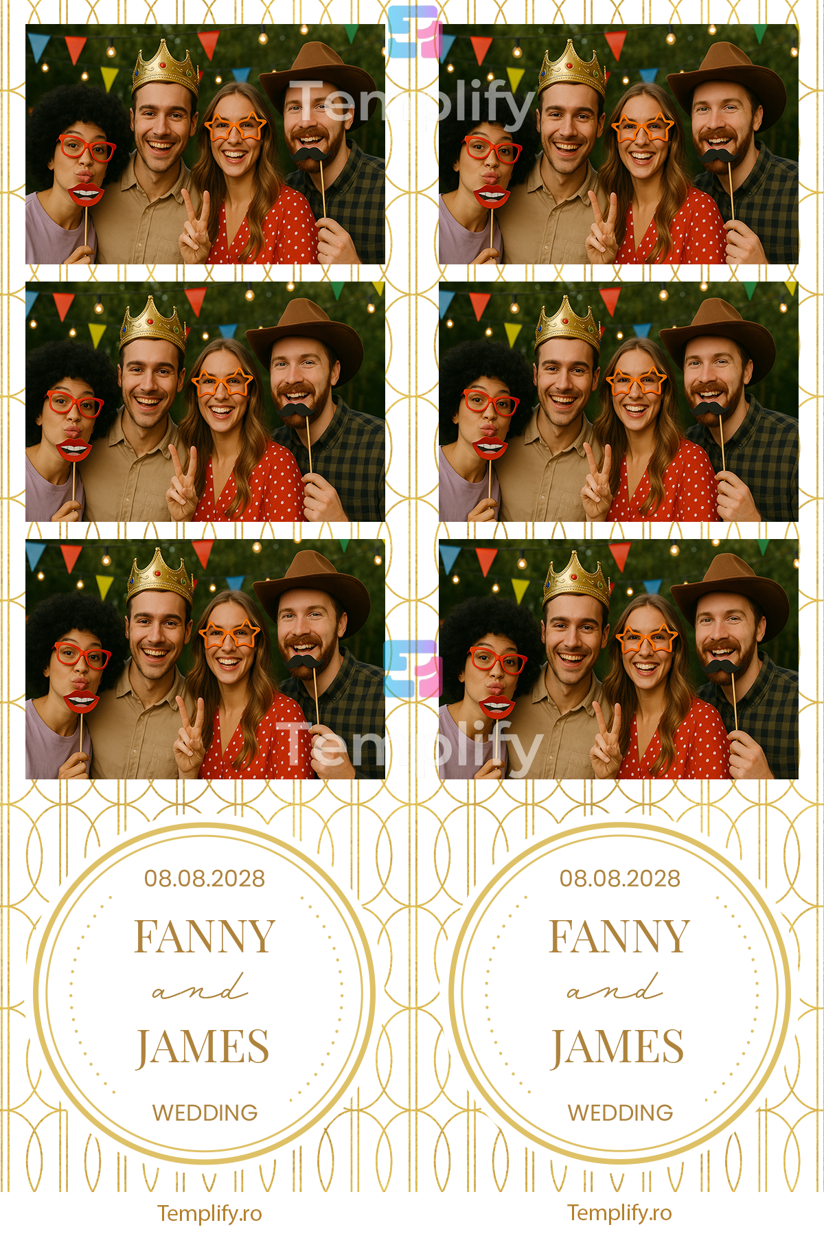 Best art deco wedding photo booth template