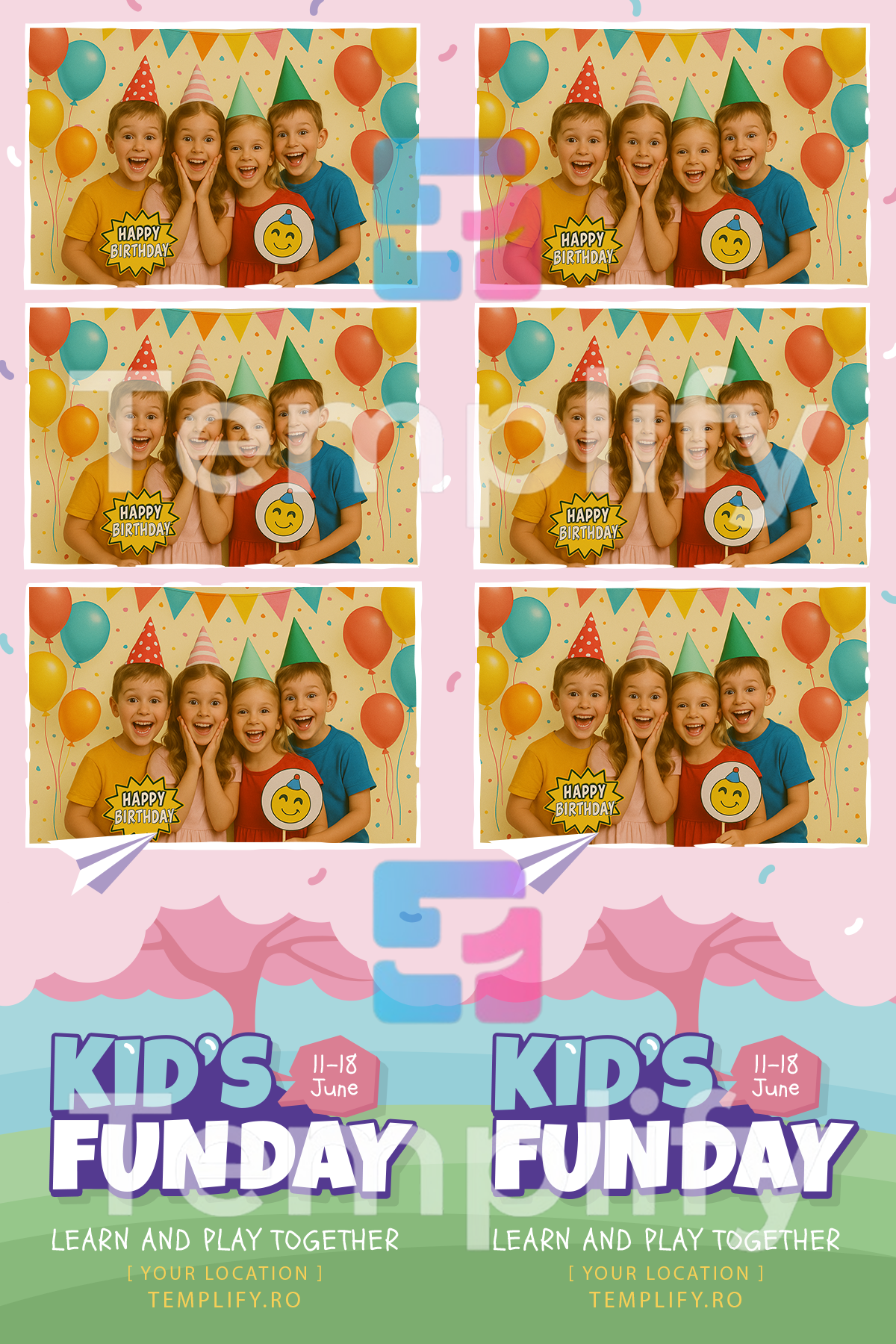 Kids fun day photo booth template