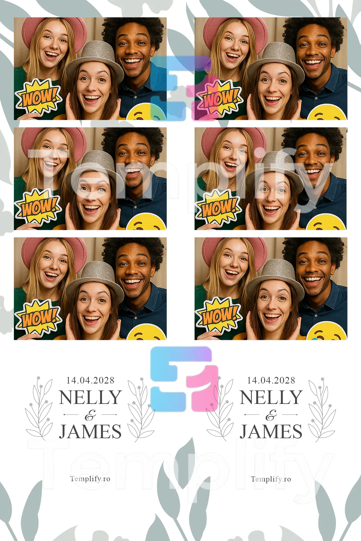 Minimal wedding photo booth template