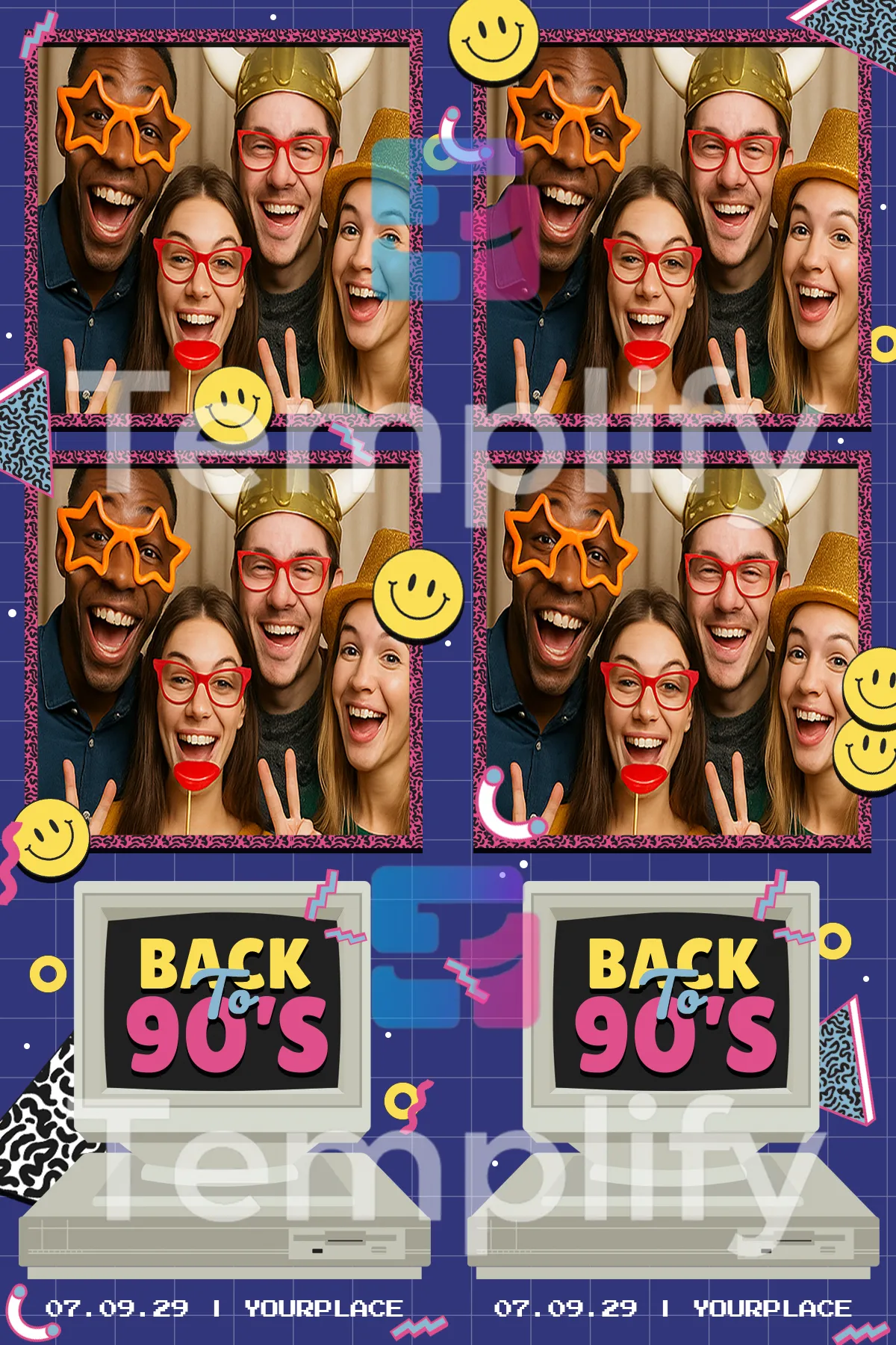 90s party photo booth template