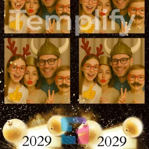 New year photo booth template