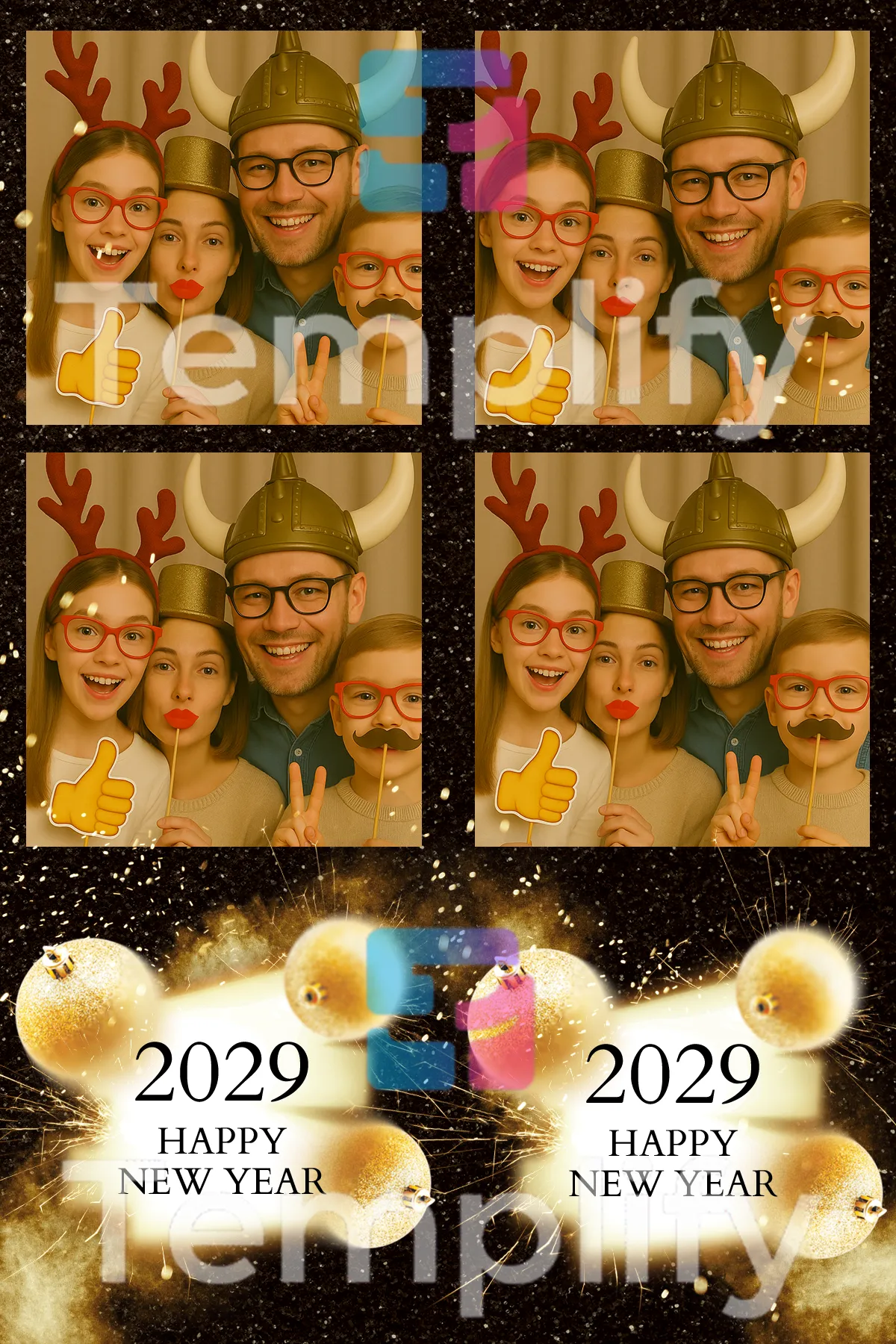 New year photo booth template