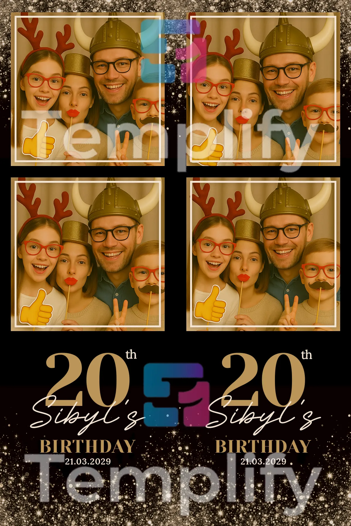 20th birthday photo booth template