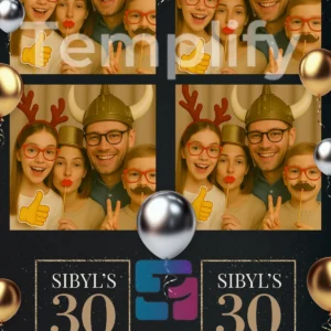 30th birthday photo booth template