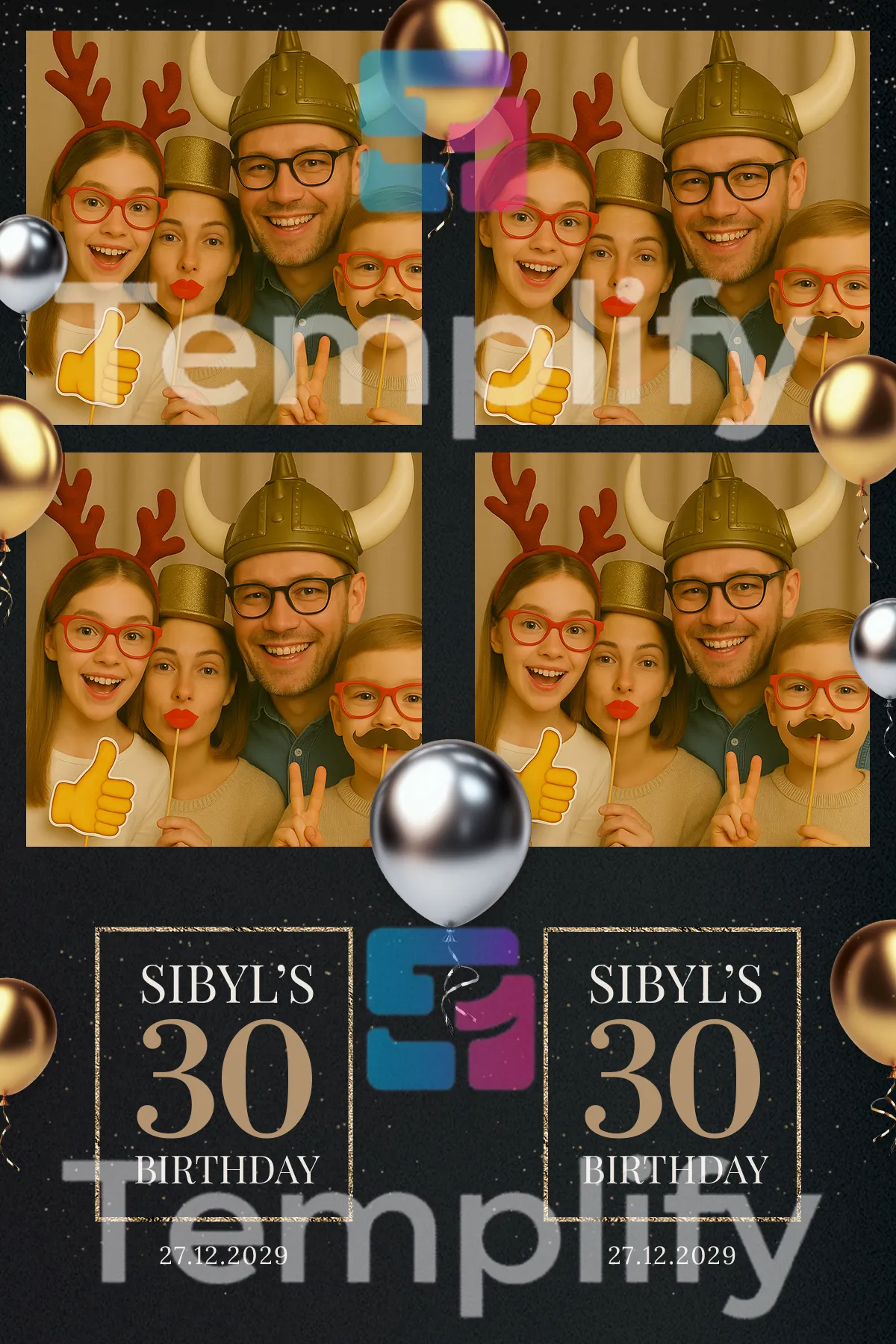 30th birthday photo booth template