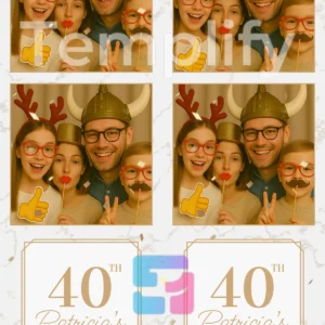 40th birthday photo booth template