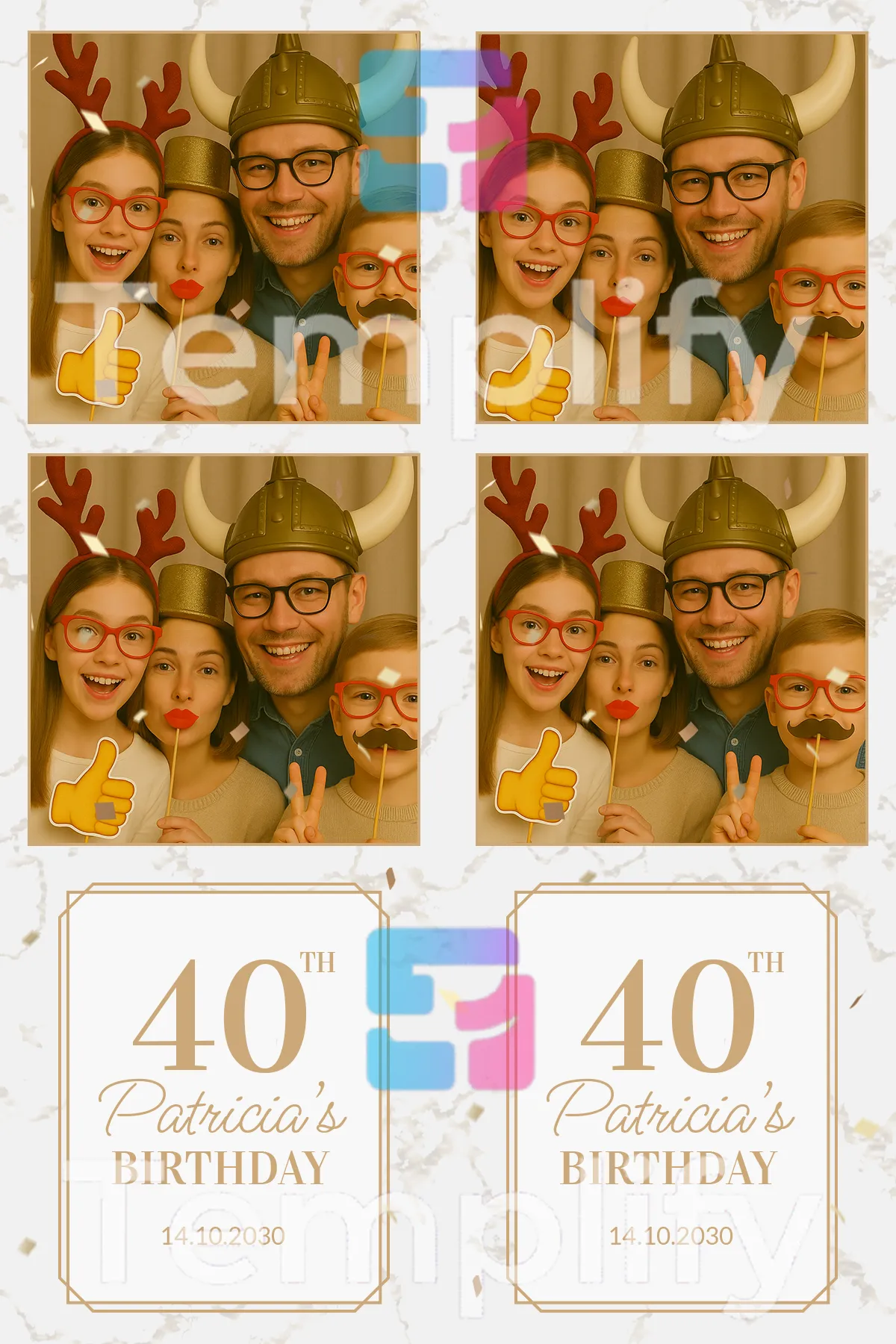 40th birthday photo booth template