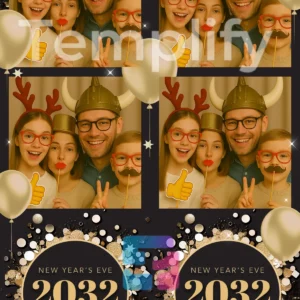 Nye party photo booth template