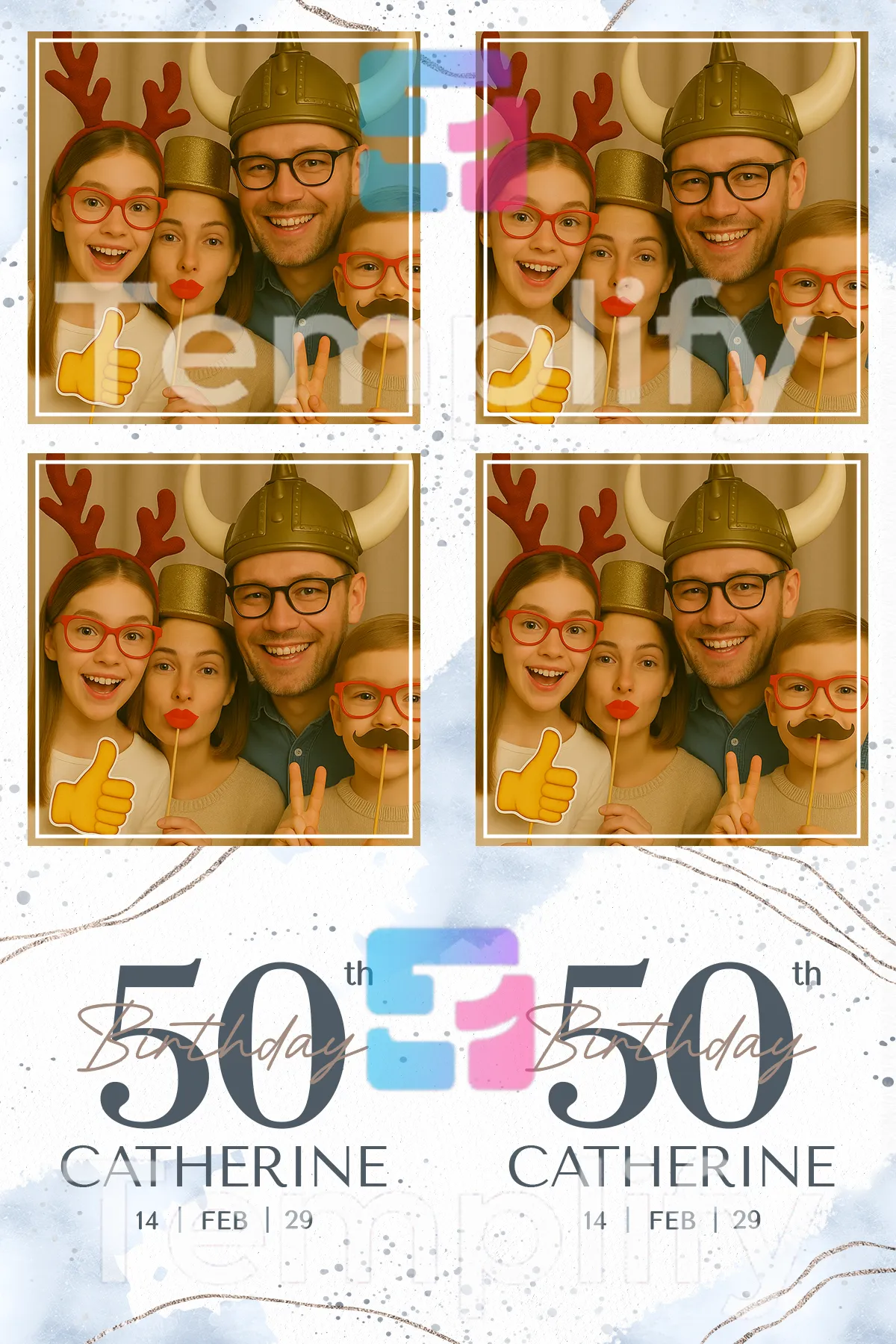 50th birthday photo booth template